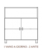 MOBILE 2 ANTE - COLORE A SCELTA - 2 VANI INTERNI + 1 VANO A GIORNO, STRUTTURA NOBILITATO BETULLA O LARICE - cm 104x41x114H