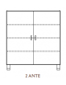 MOBILE CONTENITORE 2 ANTE - COLORE A SCELTA - 4 VANI INTERNI, STRUTTURA NOBILITATO BETULLA O LARICE - cm 104x41x114H