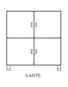 MOBILE CONTENITORE 4 ANTE - COLORE A SCELTA - 4 VANI INTERNI, STRUTTURA NOBILITATO BETULLA O LARICE - cm 104x41x114H