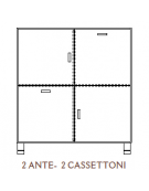 MOBILE CONTENITORE 2 ANTE E 2 CASSETTONI - COLORI A SCELTA - STRUTTURA NOBILITATO BETULLA O LARICE - cm 104x41x114