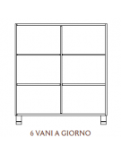 MOBILE CONTENITORE 6 VANI A GIORNO, STRUTTURA NOBILITATO BETULLA O LARICE - cm 104x41x114H