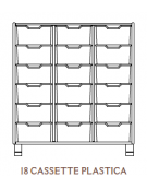 MOBILE 3 VANI VERTICALI CON 18 VASCHETTE TRASPARENTI SU GUIDE - STRUTTURA NOBILITATO BETULLA O LARICE - cm 104x41x114H