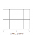 MOBILE CONTENITORE 6 VANI A GIORNO, STRUTTURA NOBILITATO BETULLA O LARICE - cm 138x41x114H