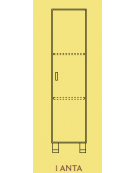 MOBILE CONTENITORE 1 ANTA - COLORE A SCELTA - 3 VANI INTERNI, STRUTTURA NOBILITATO BETULLA O LARICE - cm 36x41x148H
