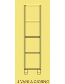 MOBILE CONTENITORE 4 VANI A GIORNO, STRUTTURA NOBILITATO BETULLA O LARICE - cm 36x41x148H