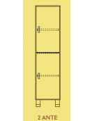 MOBILE CONTENITORE 2 ANTE COLORE A SCELTA E 4 VANI INTERNI, STRUTTURA NOBILITATO BETULLA O LARICE - cm 36x41x148H