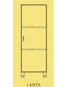MOBILE CONTENITORE 1 ANTA - COLORE A SCELTA - 3 VANI INTERNI, STRUTTURA NOBILITATO BETULLA O LARICE - cm 53x41x148H