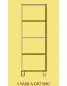 MOBILE CONTENITORE 4 VANI A GIORNO, STRUTTURA NOBILITATO BETULLA O LARICE - cm 53x41x148H
