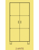 MOBILE CONTENITORE 2 ANTE COLORE A SCELTA E 3 VANI INTERNI, STRUTTURA NOBILITATO BETULLA O LARICE - cm 70x41x148H