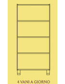 MOBILE CONTENITORE 4 VANI A GIORNO, STRUTTURA NOBILITATO BETULLA O LARICE - cm 70x41x148H