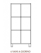 MOBILE CONTENITORE 6 VANI A GIORNO, STRUTTURA NOBILITATO BETULLA O LARICE - cm 70x41x148H