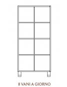 MOBILE CONTENITORE 8 VANI A GIORNO, STRUTTURA NOBILITATO BETULLA O LARICE - cm 70x41x148H