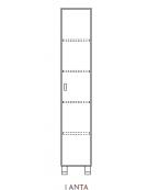 MOBILE CONTENITORE 1 ANTA - COLORE A SCELTA - 5 VANI INTERNI, STRUTTURA NOBILITATO BETULLA O LARICE - cm 36x41x196h