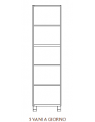 MOBILE CONTENITORE 5 VANI A GIORNO, STRUTTURA NOBILITATO BETULLA O LARICE - cm 53x41x196H