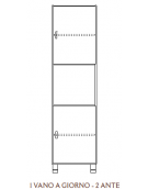 MOBILE CONTENITORE 2 ANTE COLORE A SCELTA + 1 VANO A GIORNO, STRUTTURA NOBILITATO BETULLA O LARICE - cm 53x41x196h