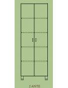 MOBILE CONTENITORE 2 ANTE - COLORE A SCELTA - 5 VANI INTERNI, STRUTTURA NOBILITATO BETULLA O LARICE - cm 70x41x196H