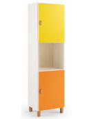 MOBILE CONTENITORE 2 ANTE COLORE A SCELTA + 1 VANO A GIORNO, STRUTTURA NOBILITATO BETULLA O LARICE - cm 53x41x196h