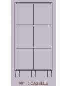 MOBILE ANGOLARE A 90° - 3 VANI A GIORNO - STRUTTURA NOBILITATO BETULLA O LARICE - cm 41x41x114H