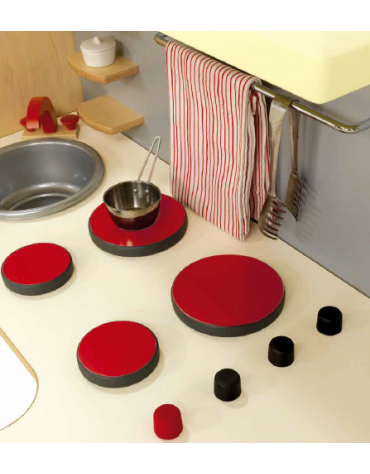 MOBILE GIOCO CUCINA, STRUTTURA IN LEGNO MULTISTRATI DI BETULLA - cm 150x40x60/110H