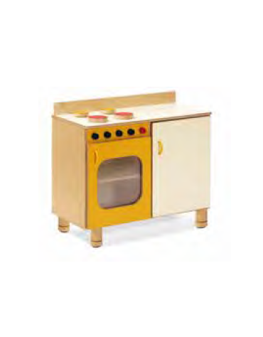 GIOCO CUCINA MINI, STRUTTURA IN LEGNO MULTISTRATI DI BETULLA - cm 75x40x60/68H