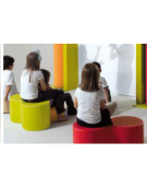 POUF FORMA ARACHIDE CON RIVESTIMENTO IN ECOPELLE IGNIFUGA CLASSE 1IM - COLORI A SCELTA - cm 70x35x30H