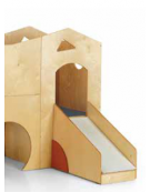 TORRE CON SCIVOLO PER COMPOSIZIONE GIOCO CASTELLO. STRUTTURA IN LEGNO MULTISTRATI DI BETULLA - cm 75x75x50/132,5H