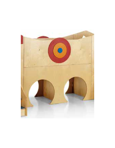 PONTE DI COLLEGAMENTO PER COMPOSIZIONE GIOCO CASTELLO. STRUTTURA IN LEGNO MULTISTRATI DI BETULLA - cm 150x62,5x50/125H