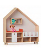 MACROSTRUTTURA MINI NURSERY CON STRUTTURA IN LEGNO, MOBILETTO E FASCIATOIO - cm 150x55x80/160H