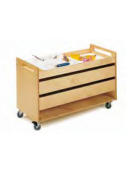 CARRELLO CON CASSETTI ESTRAIBILI. STRUTTURA IN LEGNO MULTISTRATI DI BETULLA - cm 104x50x60H