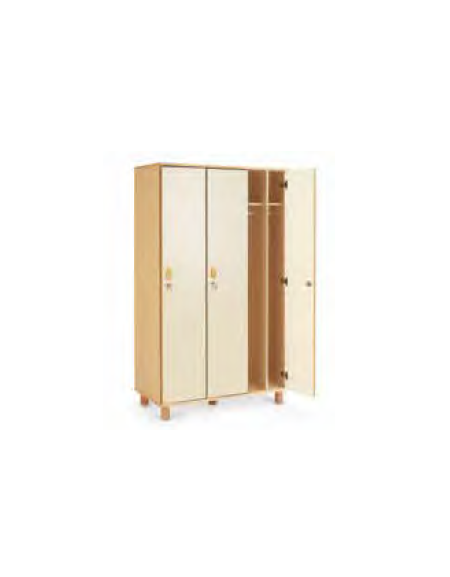 ARMADIO SPOGLIATOIO ADULTI IN LEGNO A 1 VANO CON DIVISIONE SPORCO/PULITO E 1 ANTA COLORI A SCELTA + SERRATURA - cm 34x50x196H