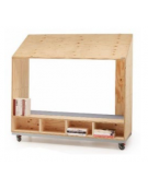 BOOKBOX LUOGO CON-DIVISO MODULO ESPOSITORE SU RUOTE + CUSCINO RETTANGOLARE COLORI A SCELTA - cm 145x70x150H 