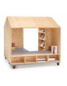 BOOKBOX LUOGO CON-DIVISO MODULO ESPOSITORE SU RUOTE + CUSCINO RETTANGOLARE COLORI A SCELTA - cm 145x70x150H 