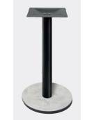 Base con colonna metallo COLORE NERO h 73,3 cm e piastra inferiore cm Ø 50 in stratificato HPL COMPACT colore a scelta