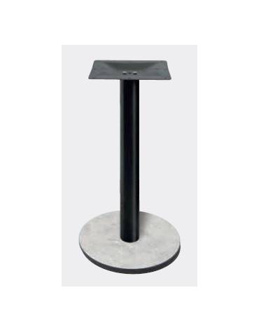 Base con colonna metallo COLORE NERO h 73,3 cm e piastra inferiore cm Ø 50 in stratificato HPL COMPACT colore a scelta