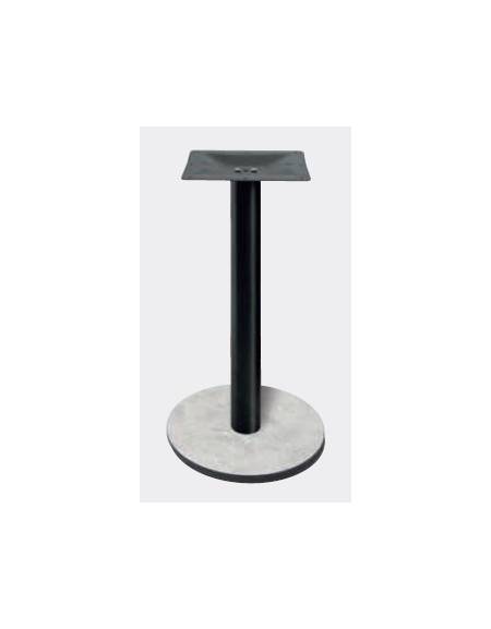 Base con colonna metallo COLORE NERO h 73,3 cm e piastra inferiore cm Ø 50 in stratificato HPL COMPACT colore a scelta