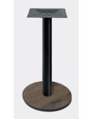 Base con colonna metallo COLORE NERO h 73,3 cm e piastra inferiore cm Ø 50 in stratificato HPL COMPACT colore a scelta