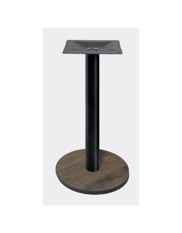 Base con colonna metallo COLORE NERO h 73,3 cm e piastra inferiore cm Ø 50 in stratificato HPL COMPACT colore a scelta