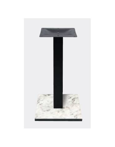 Base con colonna metallo COLORE NERO h 73,3 cm e piastra inferiore cm 50x50 in stratificato HPL COMPACT colore a scelta