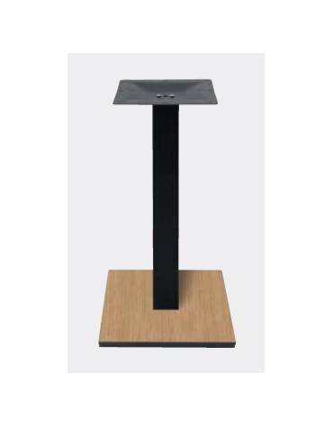 Base con colonna metallo COLORE NERO h 73,3 cm e piastra inferiore cm 50x50 in stratificato HPL COMPACT colore a scelta