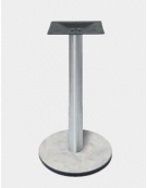 Base con colonna in acciaio inox satinato h 111 cm e piastra inferiore cm Ø 40 in stratificato HPL COMPACT colore a scelta