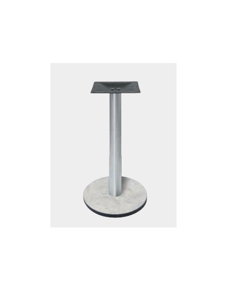 Base con colonna in acciaio inox satinato h 111 cm e piastra inferiore cm Ø 40 in stratificato HPL COMPACT colore a scelta