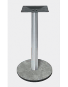 Base con colonna in acciaio inox satinato h 111 cm e piastra inferiore cm Ø 40 in stratificato HPL COMPACT colore a scelta