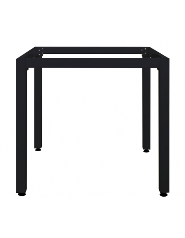 Base con struttura alluminio verniciato COLORE NERO, piedini regolabili - per piano rettangolare - cm 180x90x73h