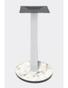 Base con colonna metallo COLORE BIANCO h 73,3 cm e piastra inferiore cm Ø 40 in stratificato HPL COMPACT colore a scelta