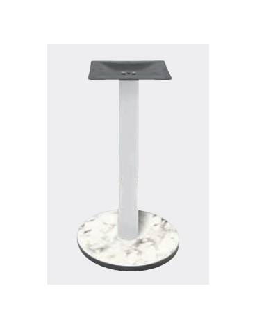 Base con colonna metallo COLORE BIANCO h 73,3 cm e piastra inferiore cm Ø 50 in stratificato HPL COMPACT colore a scelta