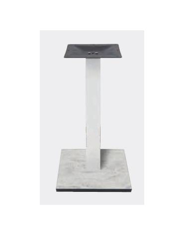 Base con colonna metallo COLORE BIANCO h 73,3 cm e piastra inferiore cm 50x50 in stratificato HPL COMPACT colore a scelta