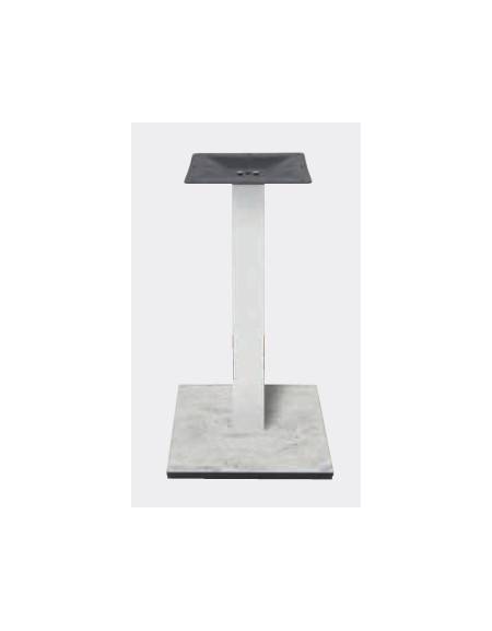 Base con colonna metallo COLORE BIANCO h 111 cm e piastra inferiore cm 40x40 in stratificato HPL COMPACT colore a scelta