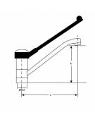 Miscelatore lavello con leva cm. 32 in metallo