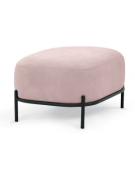 Pouf per interni, struttura in metallo verniciato, rivestimento in tessuto colore a scelta - cm 63x47x37h