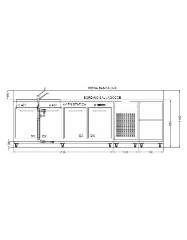 Banco bar refrigerato da cm. 300